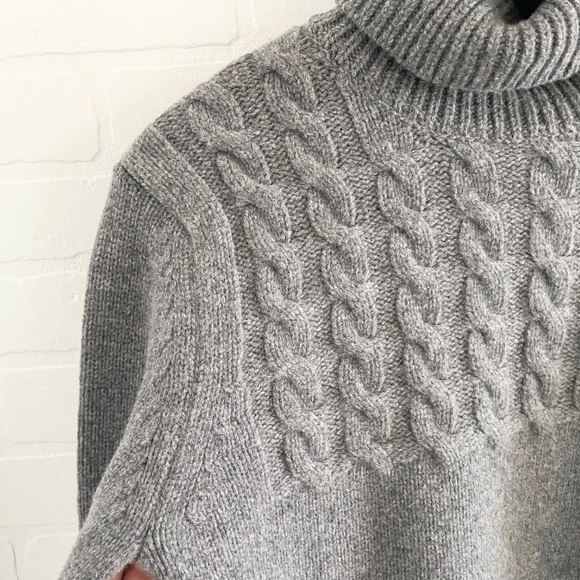 NWT Café Coton Paris Men’s Knit Sweater Turtleneck Chunky Cable Knit Lambswool M - Picture 9 of 16